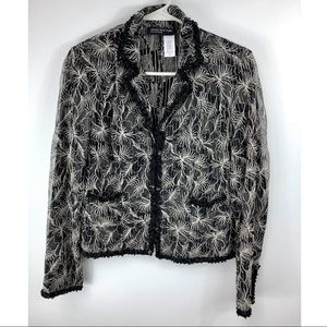 Jones New York cropped‎ blazer structured shoulders